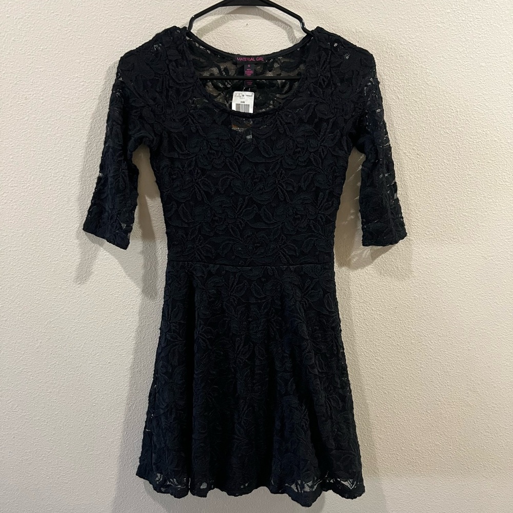 Material Girl Black Fit and Flare Mini Dress